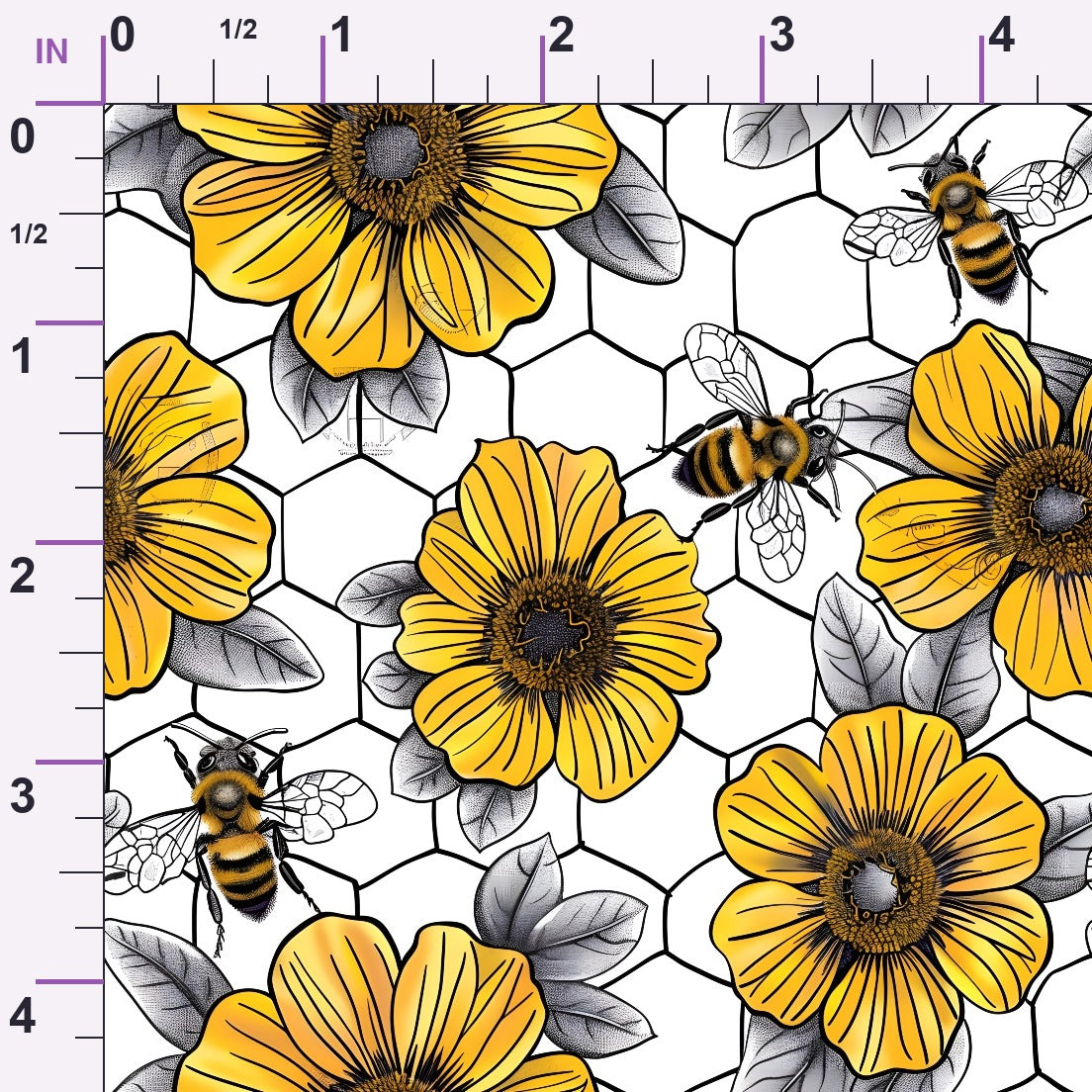 Honeycomb Blooms Pattern 1 Minky Fabric