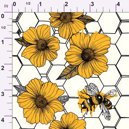 Honeycomb Blooms Pattern 19 Minky Fabric