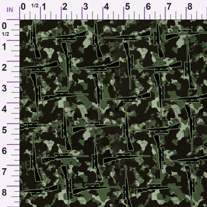 Hunting Motif Camouflage Pattern Minky Fabric