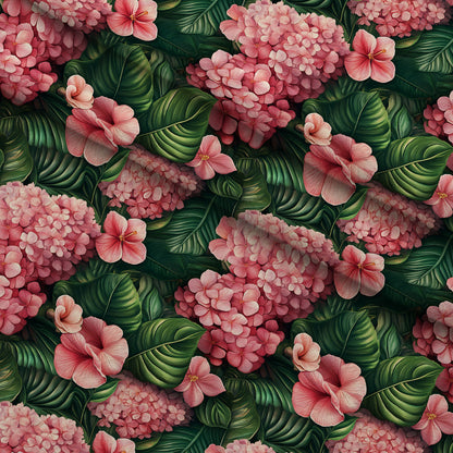 Hydrangea Jungle Pattern 1 Minky Fabric