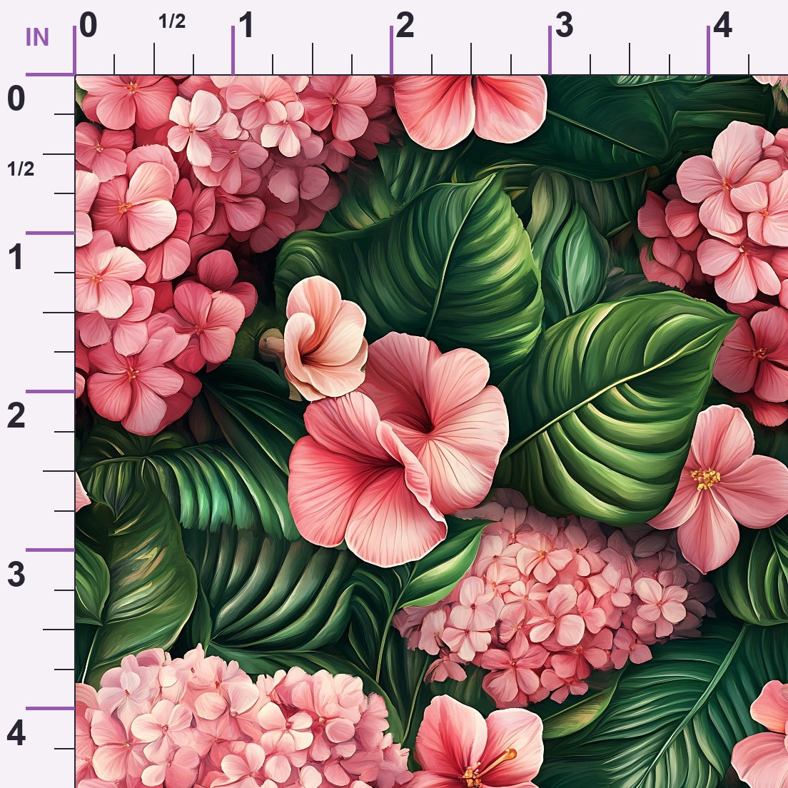 Hydrangea Jungle Pattern 1 Minky Fabric