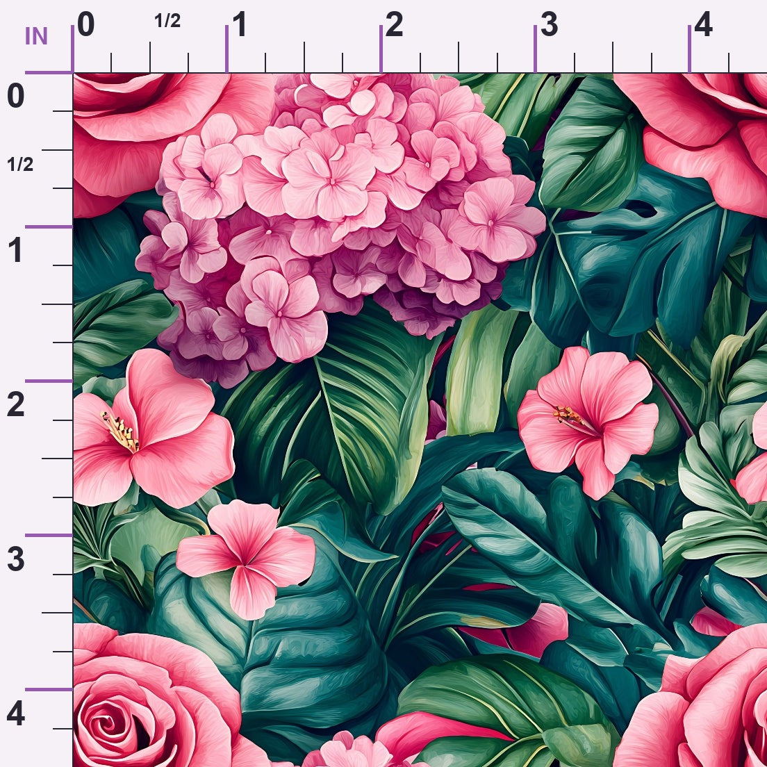 Hydrangea Jungle Pattern 10 Minky Fabric