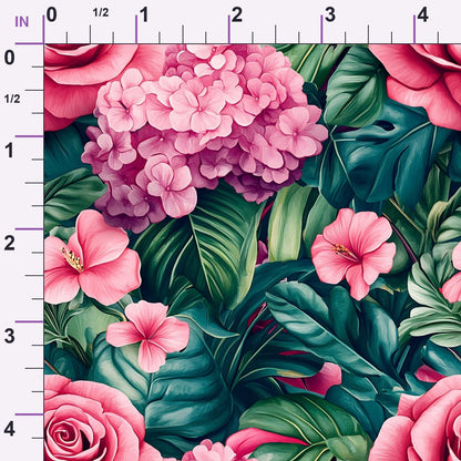 Hydrangea Jungle Pattern 10 Minky Fabric