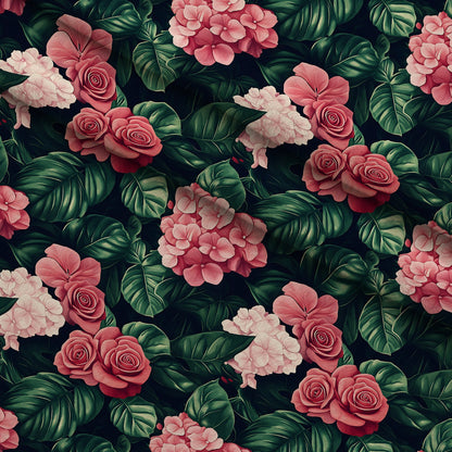 Hydrangea Jungle Pattern 11 Minky Fabric
