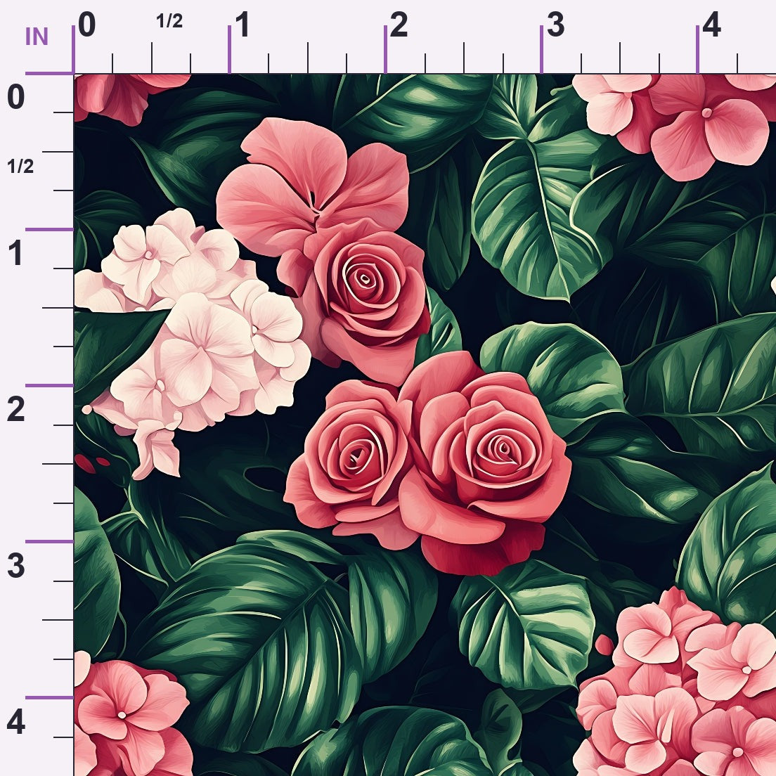 Hydrangea Jungle Pattern 11 Minky Fabric