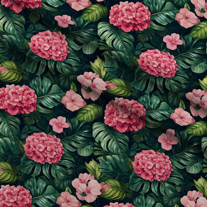 Hydrangea Jungle Pattern 12 Minky Fabric