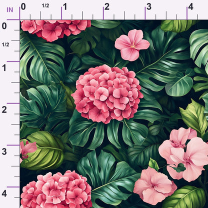 Hydrangea Jungle Pattern 12 Minky Fabric