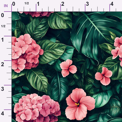 Hydrangea Jungle Pattern 13 Minky Fabric