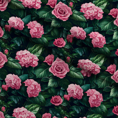 Hydrangea Jungle Pattern 14 Minky Fabric