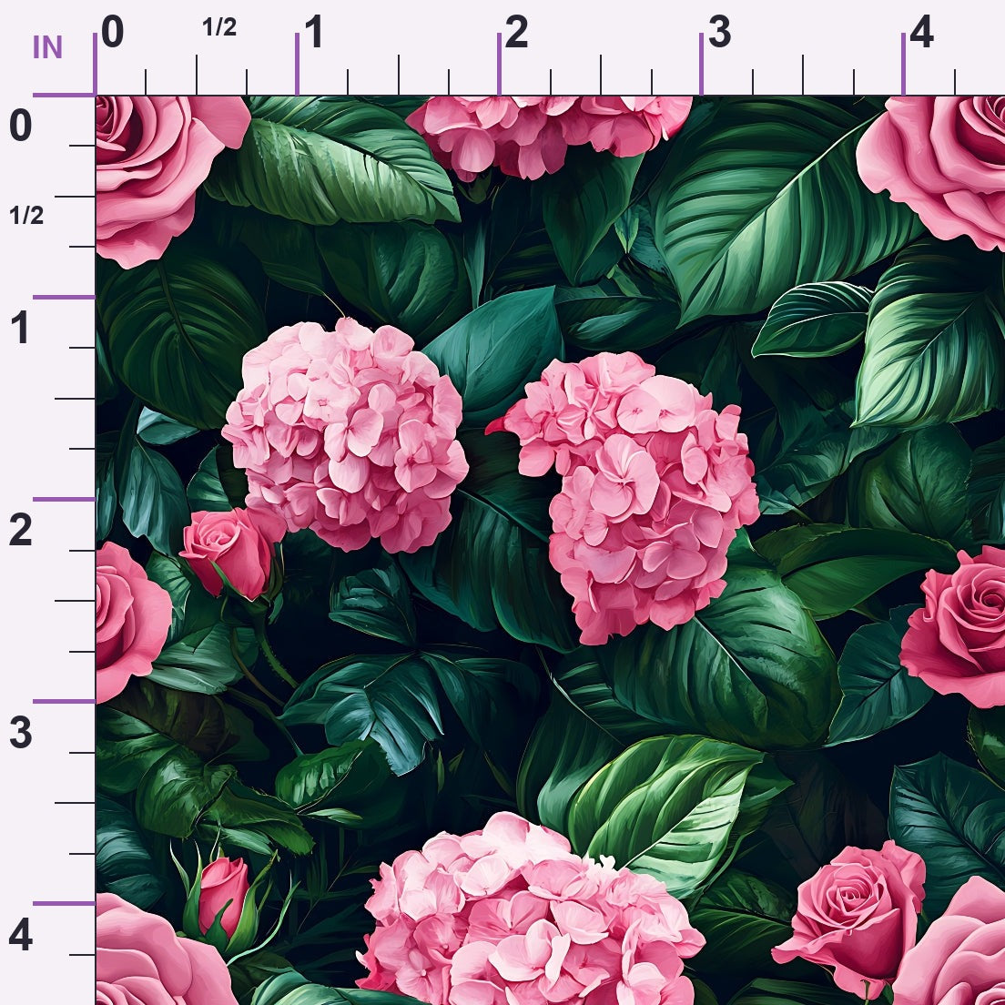 Hydrangea Jungle Pattern 14 Minky Fabric