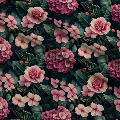 Hydrangea Jungle Pattern 15 Minky Fabric