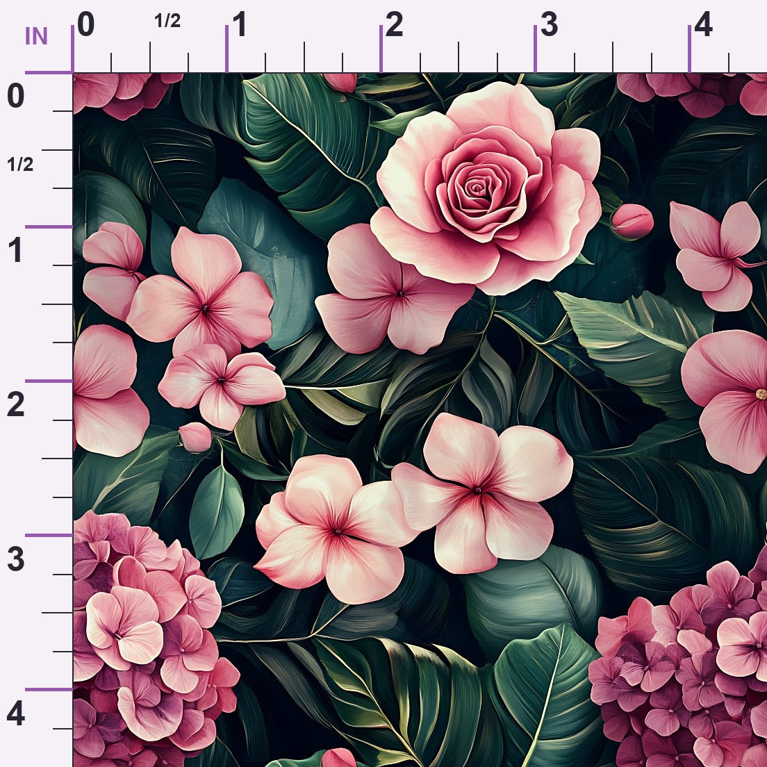 Hydrangea Jungle Pattern 15 Minky Fabric