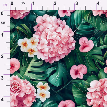 Hydrangea Jungle Pattern 2 Minky Fabric