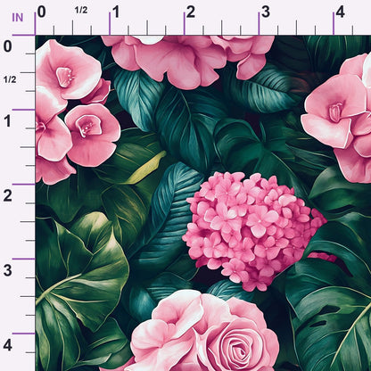 Hydrangea Jungle Pattern 3 Minky Fabric