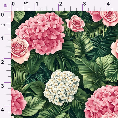 Hydrangea Jungle Pattern 4 Minky Fabric