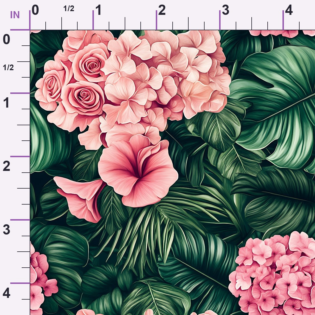 Hydrangea Jungle Pattern 5 Minky Fabric