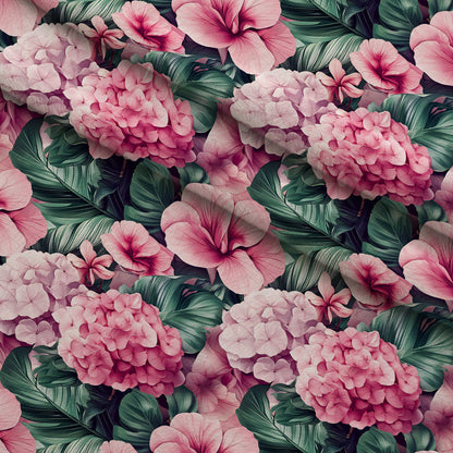 Hydrangea Jungle Pattern 9 Minky Fabric