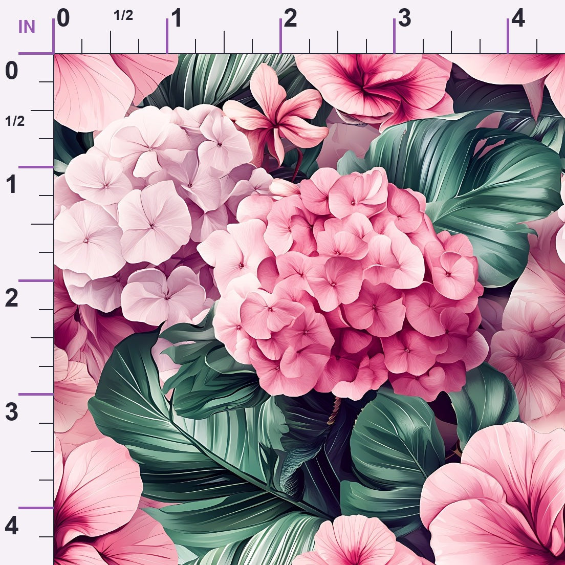 Hydrangea Jungle Pattern 9 Minky Fabric