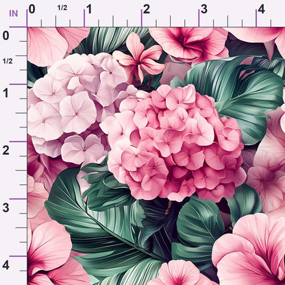 Hydrangea Jungle Pattern 9 Minky Fabric