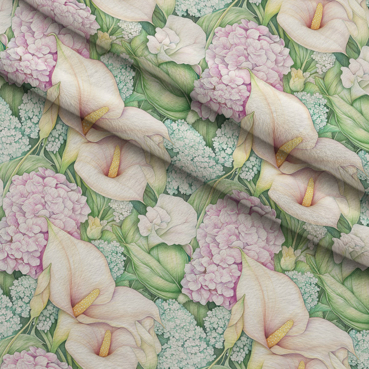 Hydrangea Serenade Pattern 1 Minky Fabric