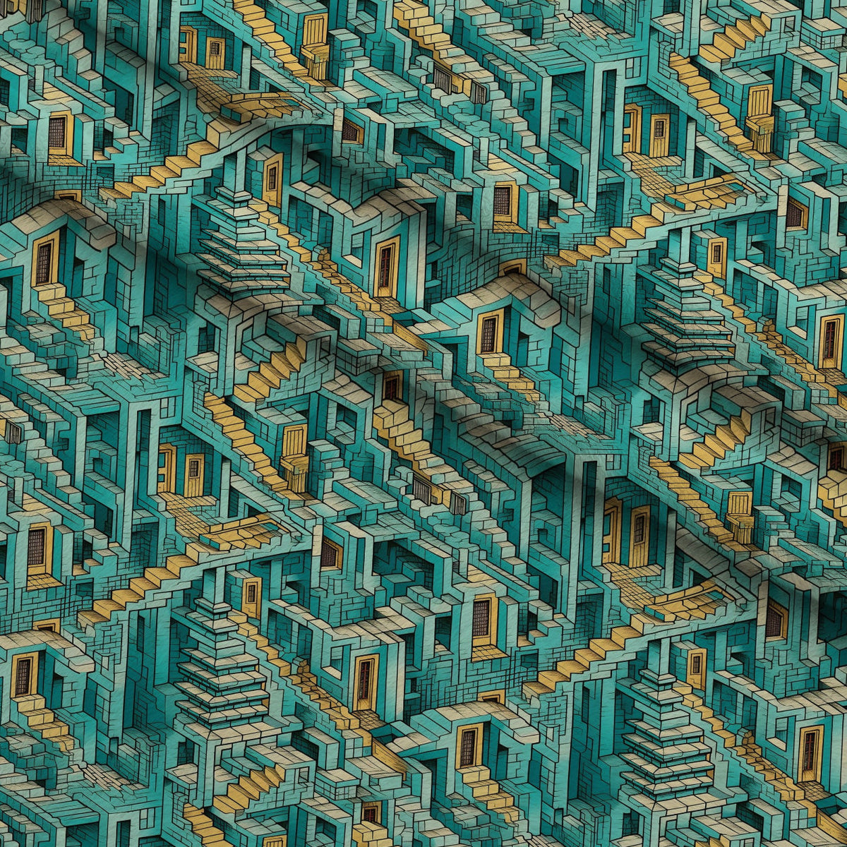 Impossible Labyrinth Pattern 1 Minky Fabric
