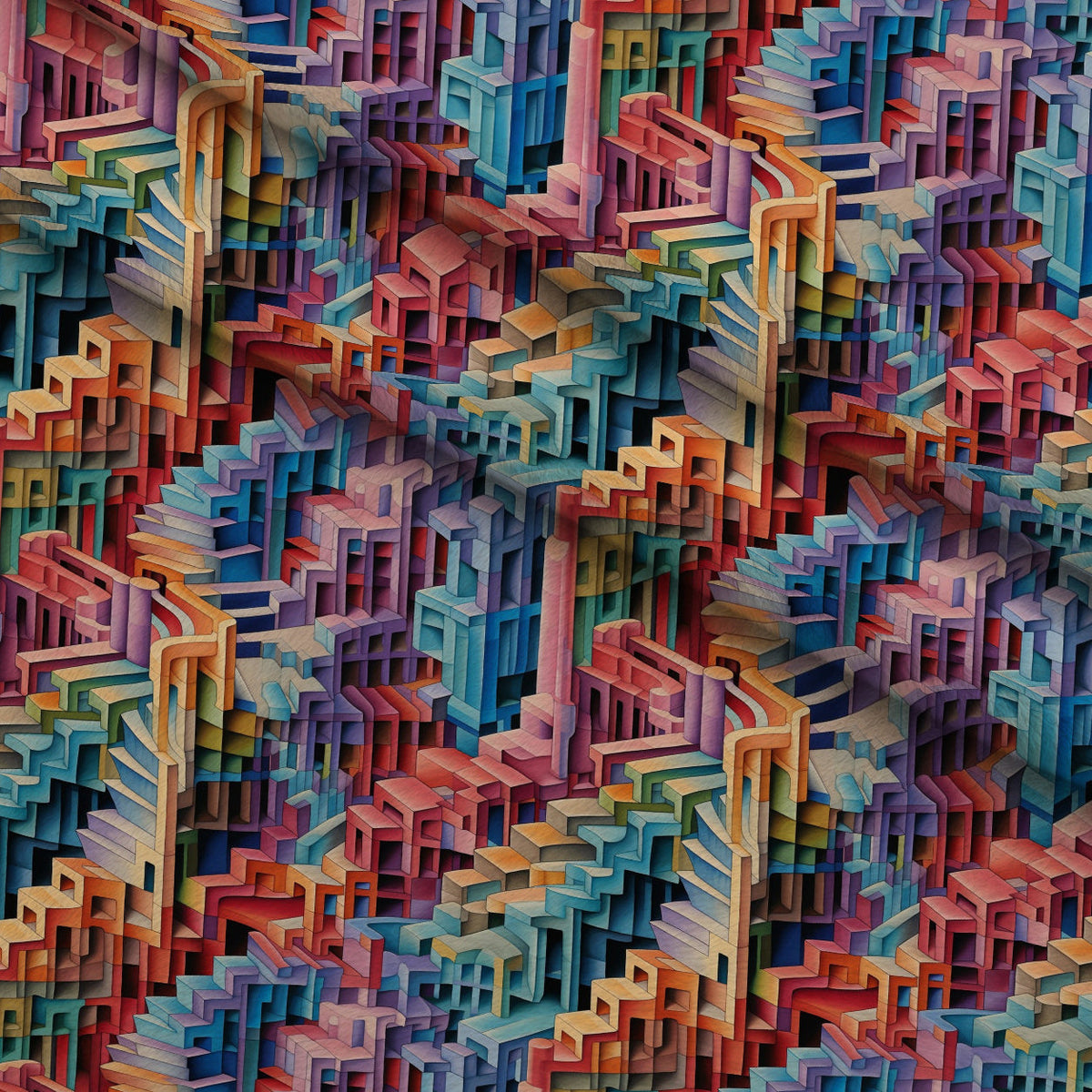 Impossible Labyrinth Pattern 8 Minky Fabric