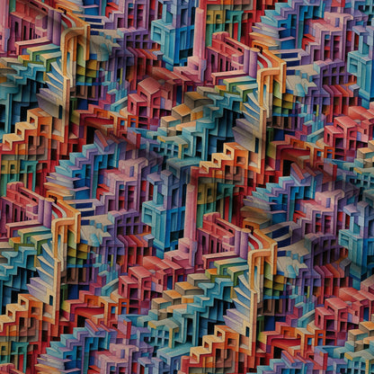 Impossible Labyrinth Pattern 8 Minky Fabric