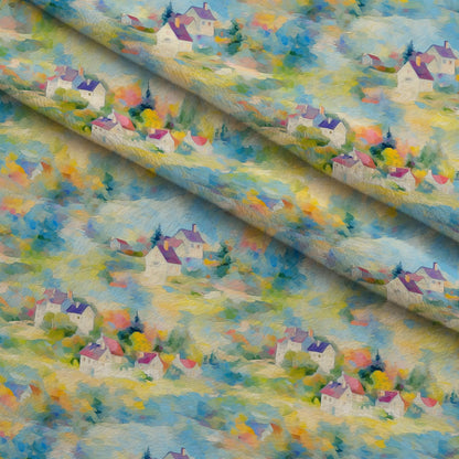 Impressionist Seaside Pattern 1 Minky Fabric