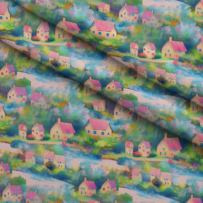 Impressionist Seaside Pattern 2 Minky Fabric