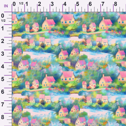 Impressionist Seaside Pattern 2 Minky Fabric
