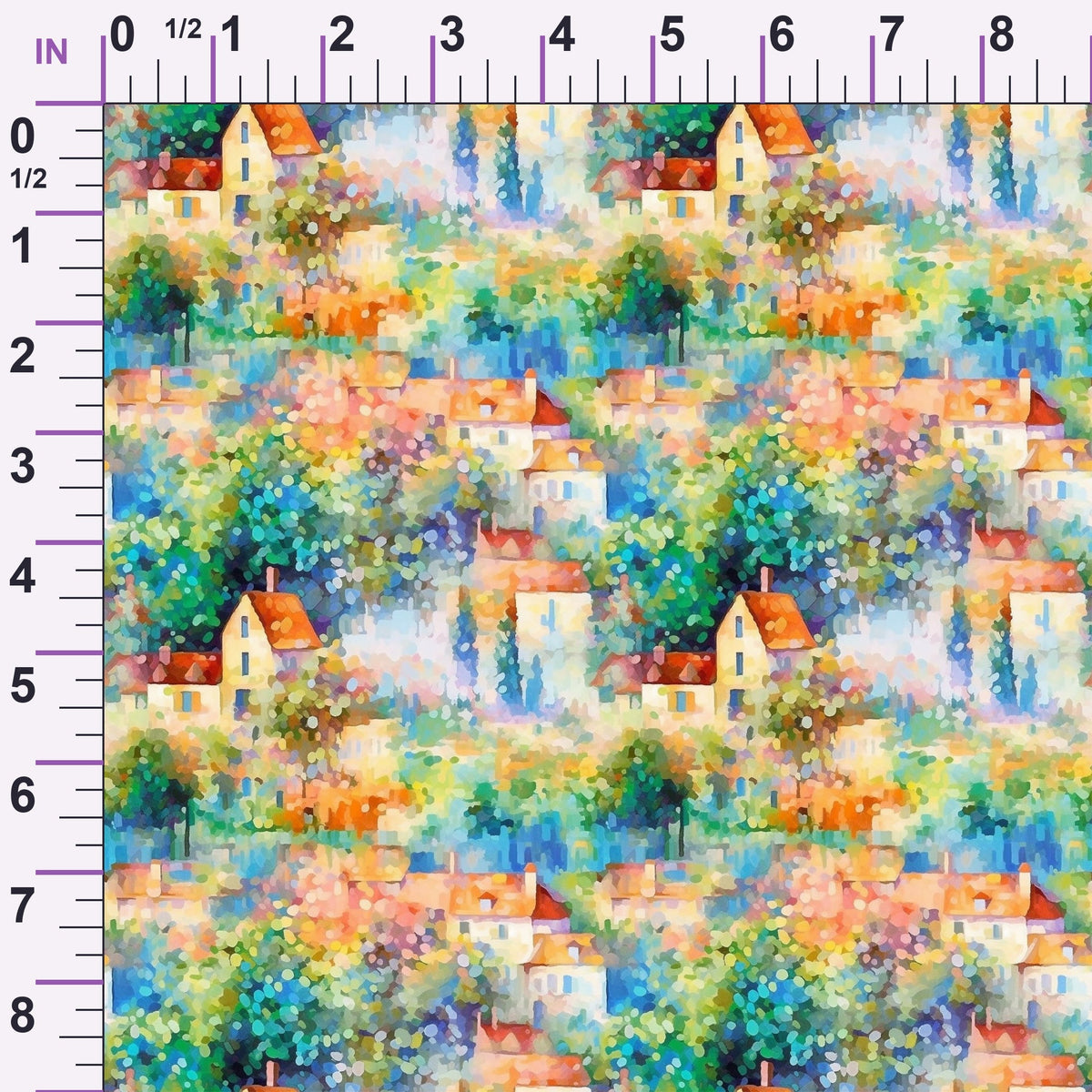 Impressionist Seaside Pattern 3 Minky Fabric