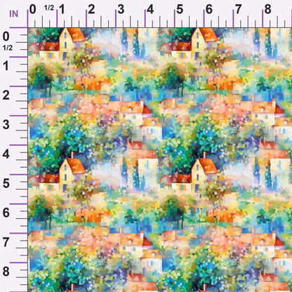 Impressionist Seaside Pattern 3 Minky Fabric