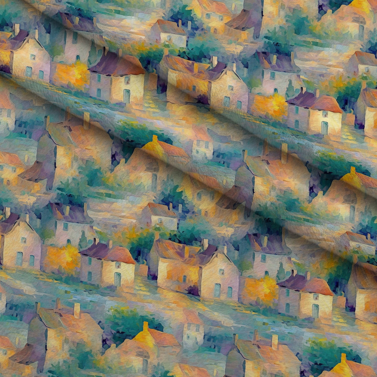 Impressionist Seaside Pattern 4 Minky Fabric