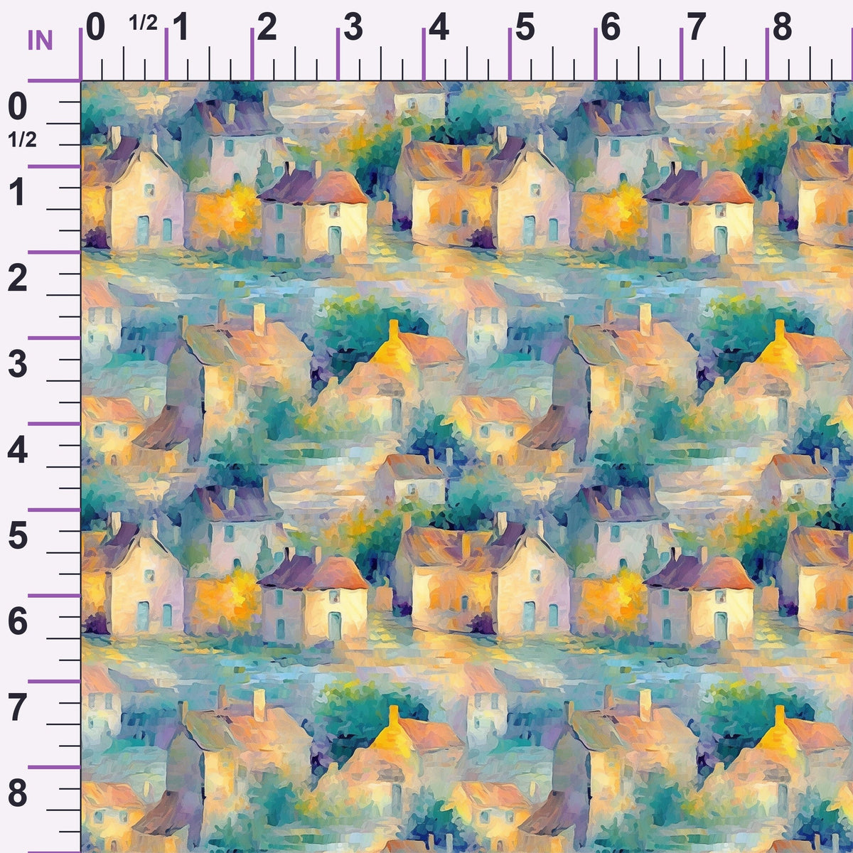 Impressionist Seaside Pattern 4 Minky Fabric