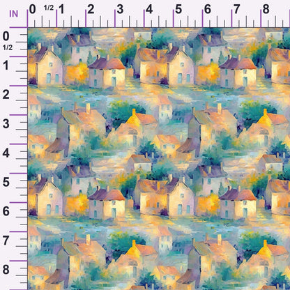 Impressionist Seaside Pattern 4 Minky Fabric
