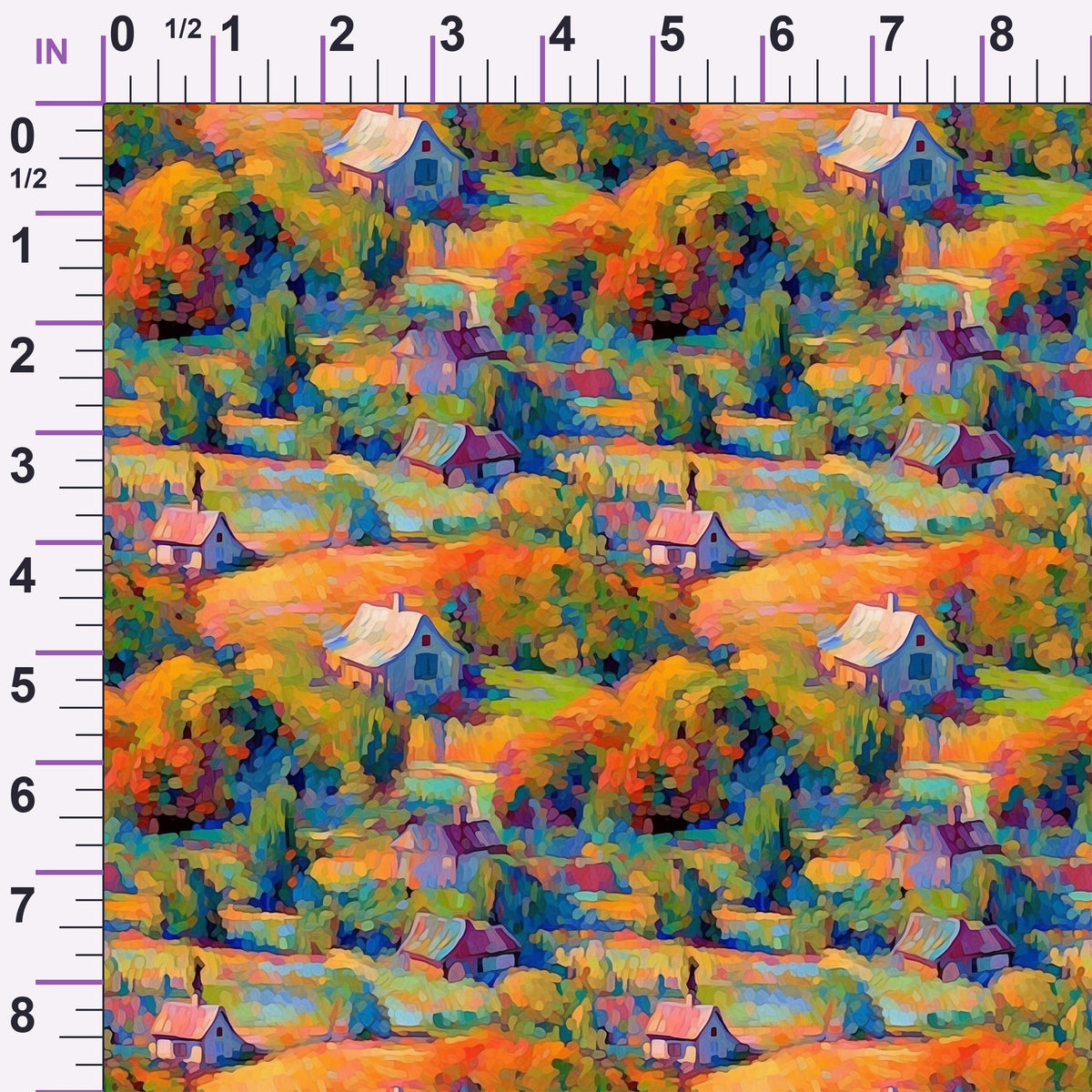 Impressionist Seaside Pattern 5 Minky Fabric