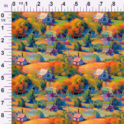 Impressionist Seaside Pattern 5 Minky Fabric