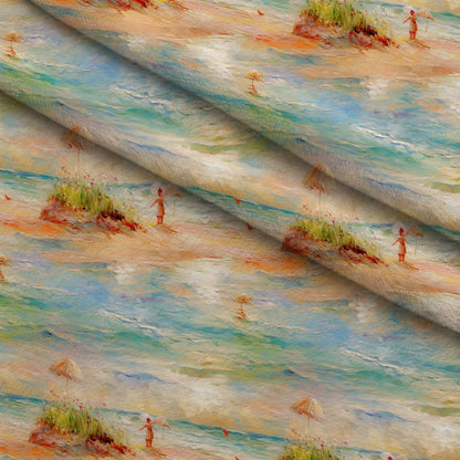 Impressionist Seaside Pattern 8 Minky Fabric
