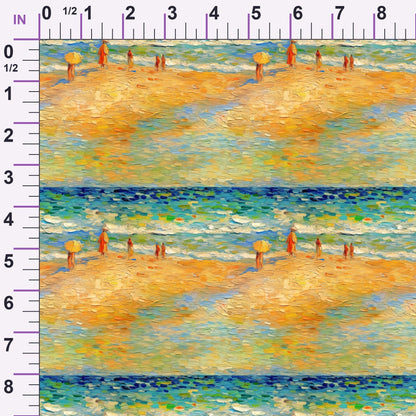 Impressionist Seaside Pattern 9 Minky Fabric