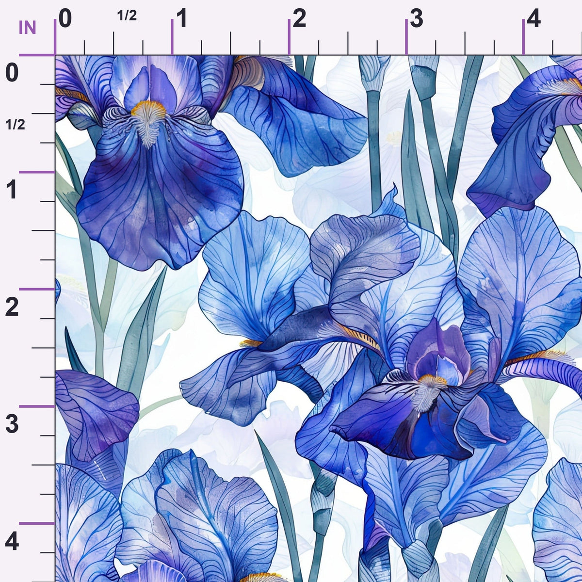 Indigo Garden Pattern 3 Minky Fabric