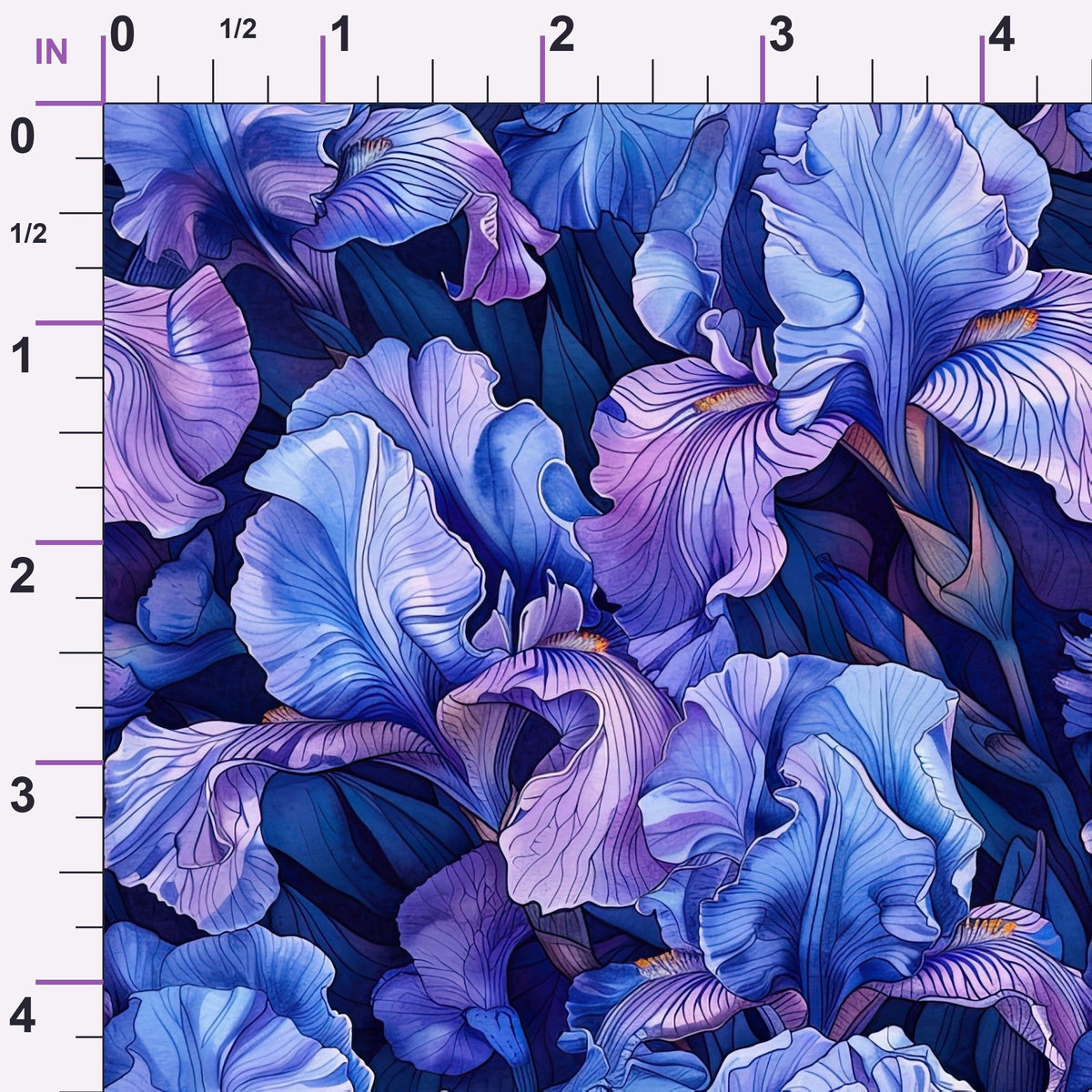 Indigo Garden Pattern 4 Minky Fabric