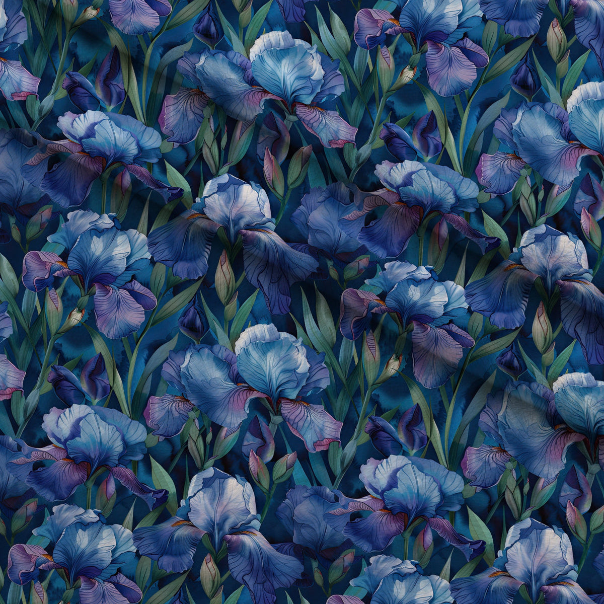 Indigo Garden Pattern 6 Minky Fabric