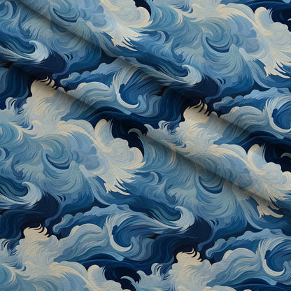 Indigo Swells Pattern 2 Minky Fabric