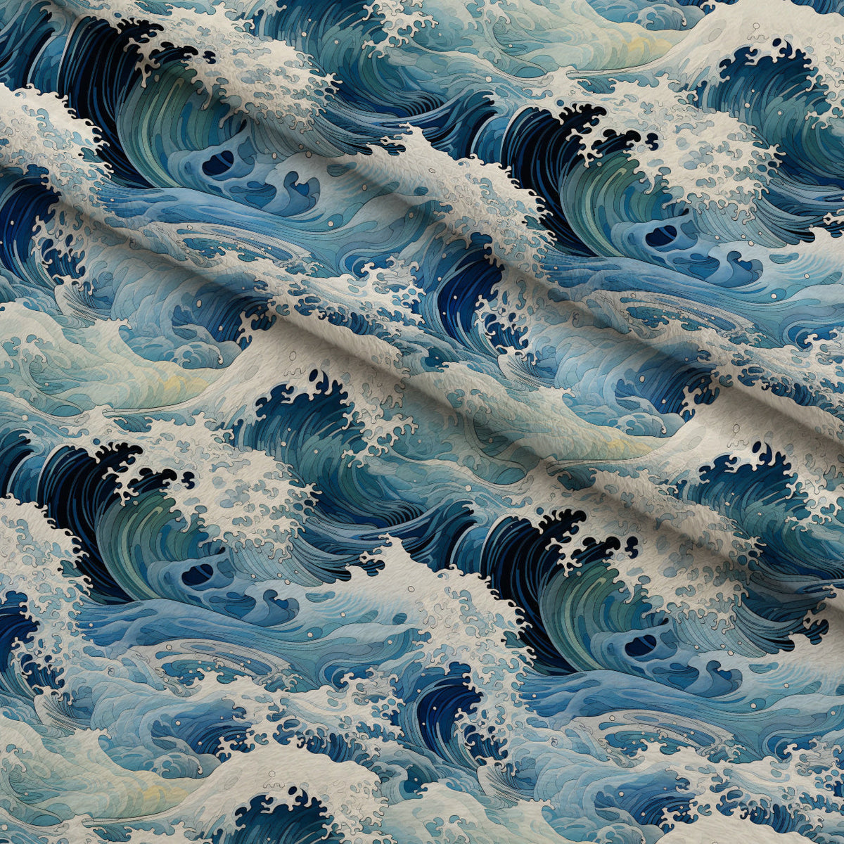 Indigo Swells Pattern 3 Minky Fabric