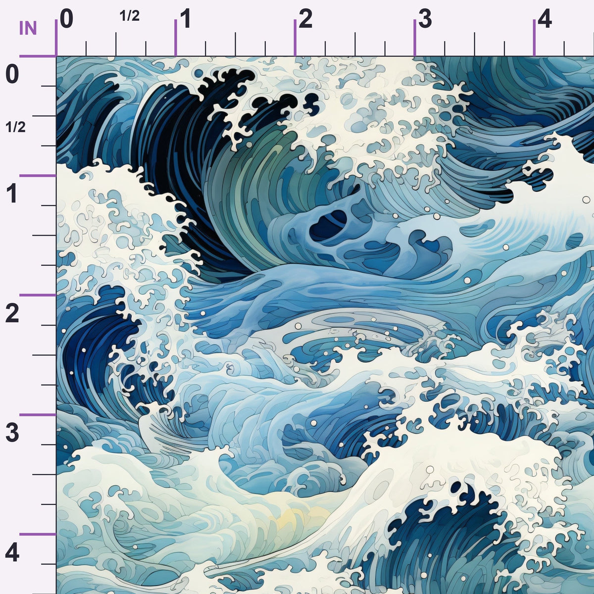 Indigo Swells Pattern 3 Minky Fabric