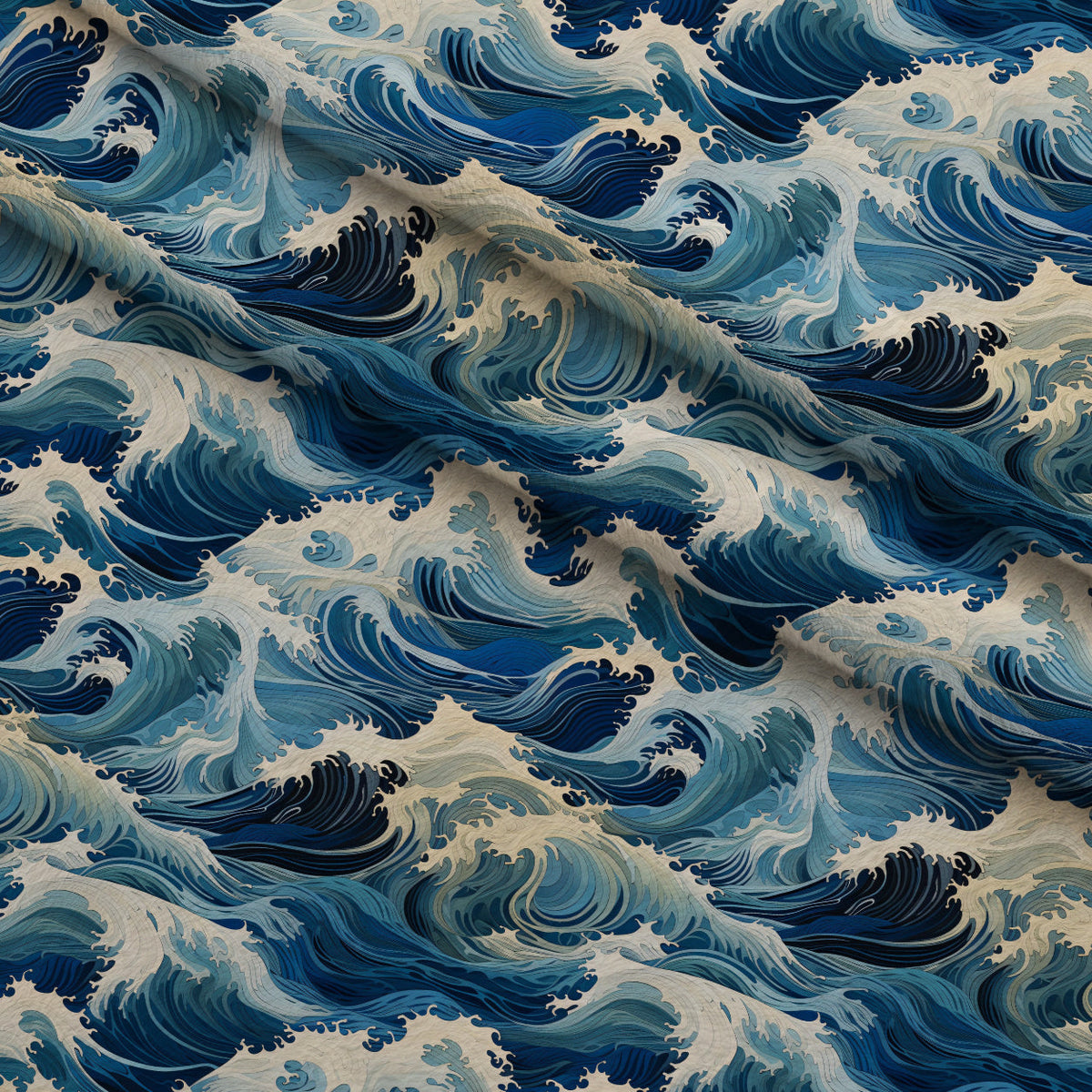 Indigo Swells Pattern 4 Minky Fabric