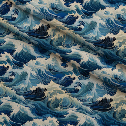 Indigo Swells Pattern 4 Minky Fabric