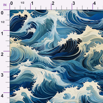 Indigo Swells Pattern 4 Minky Fabric