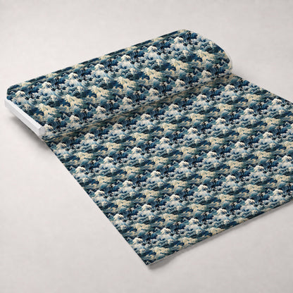 Indigo Swells Pattern 5 Minky Fabric