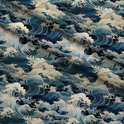 Indigo Swells Pattern 5 Minky Fabric
